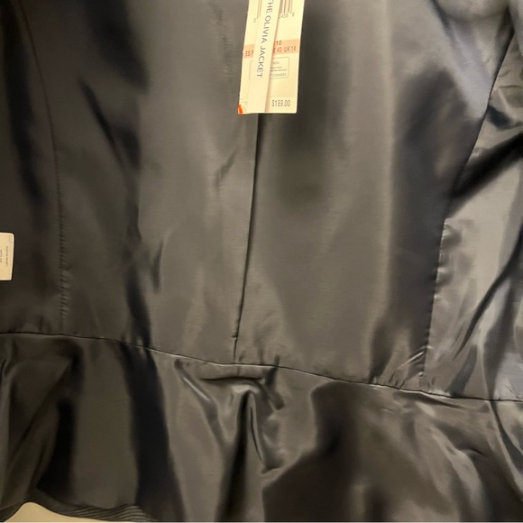 NWT Jones New York Charcoal Gray Plaid Olivia Blazer Fitted Suit Blazer US 10 - Picture 11 of 16